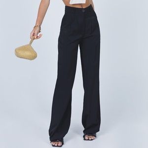 NWT Princess Polly Kacey Pants High Waisted Black Trousers Size 2